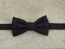 Charger l'image dans la galerie, Nœud papillon soie bleu et brun