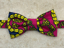 Charger l'image dans la galerie, Nœud papillon wax fuchsia jaune bleu
