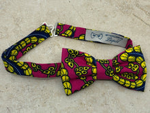 Charger l'image dans la galerie, Nœud papillon wax fuchsia jaune bleu