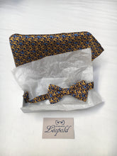 Charger l'image dans la galerie, Nœud papillon en soie bleu et jaune