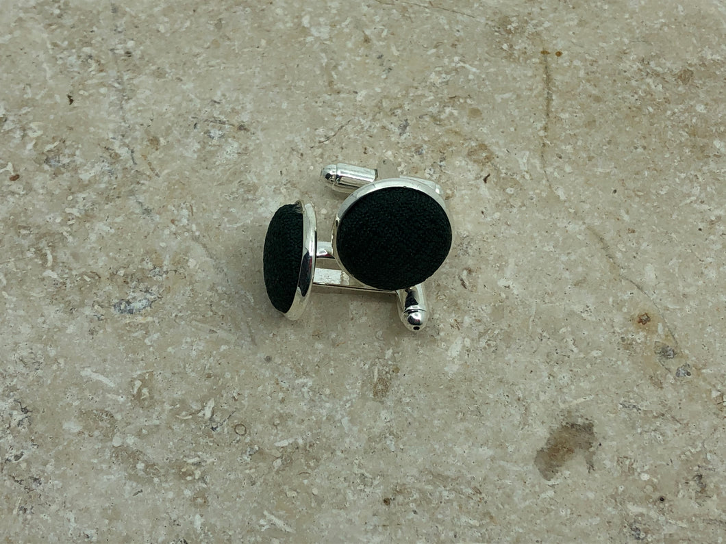 Boutons de manchette cabochon vert foncé