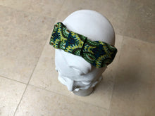 Charger l&#39;image dans la galerie, Serre-tête tissu plume de paon vert
