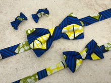 Charger l&#39;image dans la galerie, Chouchou  wax bleu jaune vert
