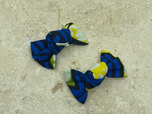 Charger l&#39;image dans la galerie, Barrettes wax bleu et jaune
