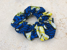 Charger l&#39;image dans la galerie, Chouchou  wax bleu jaune vert
