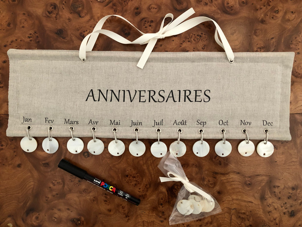 Calendrier d'anniversaires perpétuel